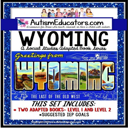 WYOMING State Symbols ADAPTED BOOK for Special Education and Autism